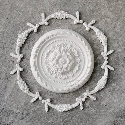 直径49公分法式石膏灯盘 古典优雅与精美雕花的欧式吊顶点睛之笔